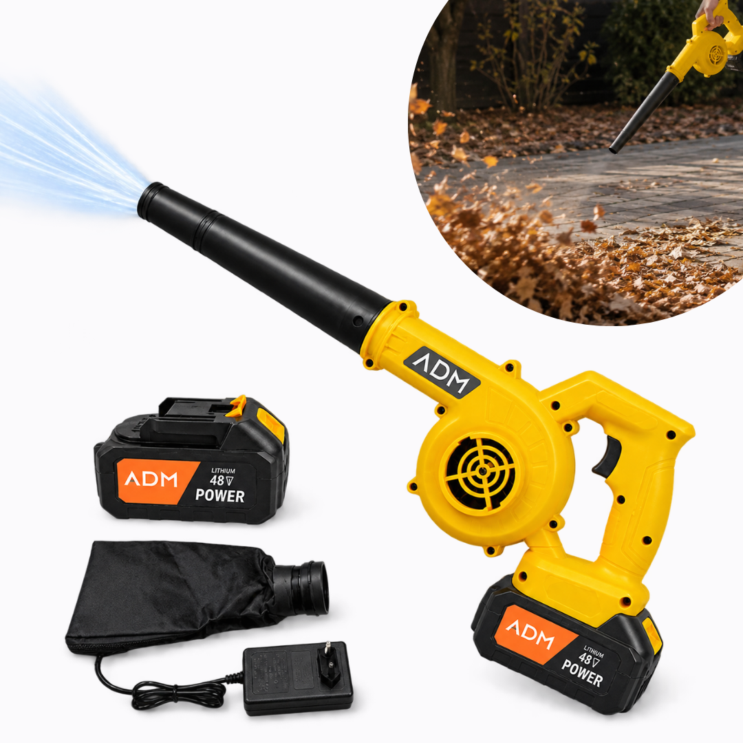ADM Cordless Electric Blower – Yellow & Blue Colours | 21V Battery, SKU: 2055