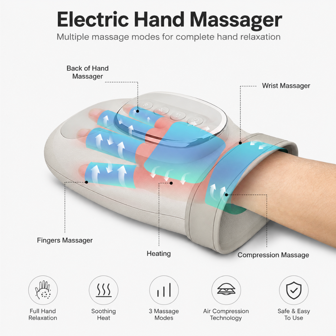 ADM Cordless Smart Hand Massager With Heat, SKU: 7100 - Image 6