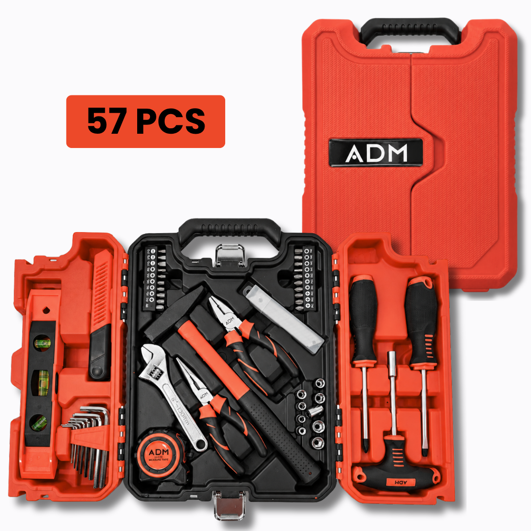 ADM 57-Piece DIY Home Repair Tool Kit With Storage Case, SKU: 7103