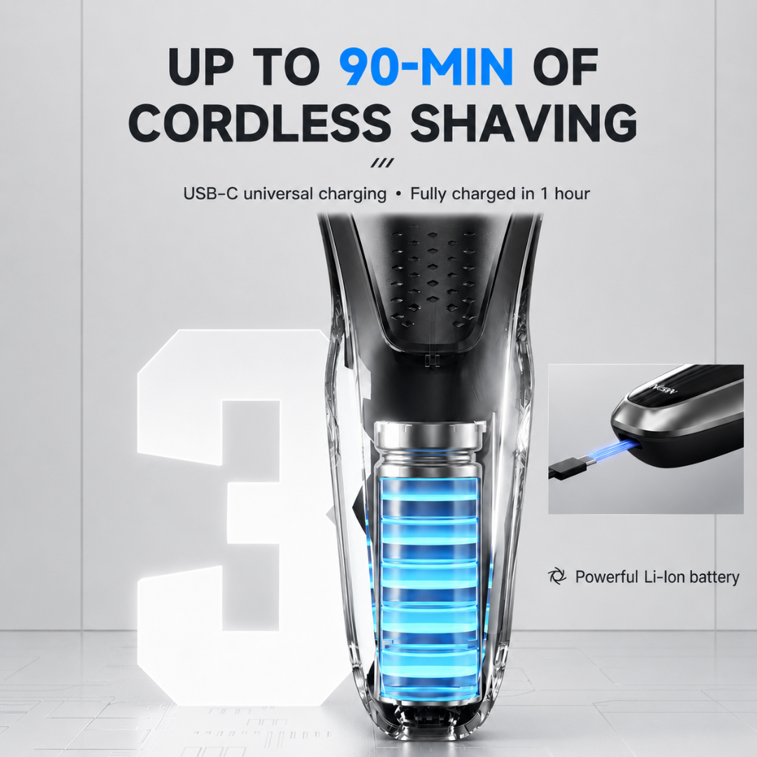 ADM Cordless Electric Rotary Shaver, SKU: 7106 - Image 5