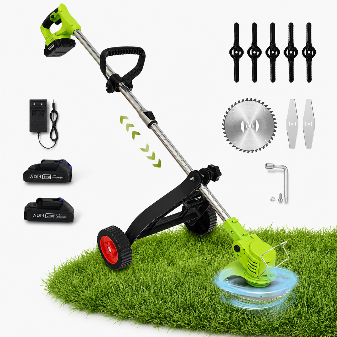 ADM Cordless Lawn Trimmer with Support Wheels, SKU: 7133