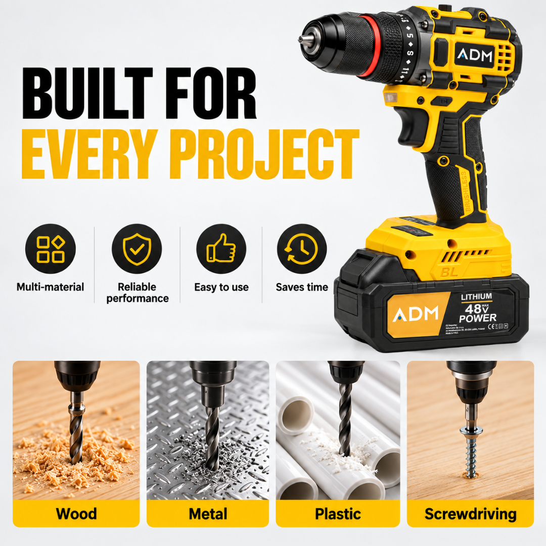 ADM Cordless Drill Power Tool Set - 33 pcs, SKU: 7121 - Image 5